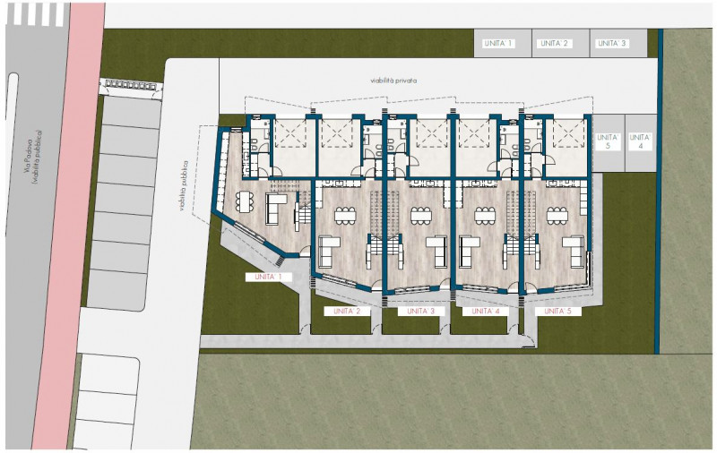 Villa a schiera fotovoltaico 6 kw zona giorno 50 mq €. 309.000 totali 140 mq calpestabili, 3 came...