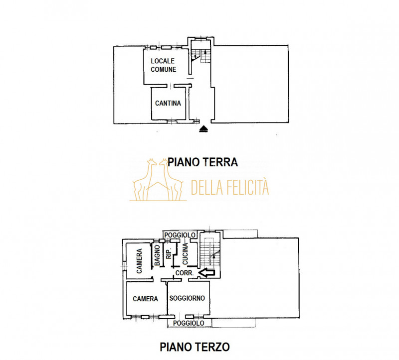 TORREBELVICINO - Centro: In zona comoda a tutti i servizi, BICAMERE al terzo e ultimo piano con g...
