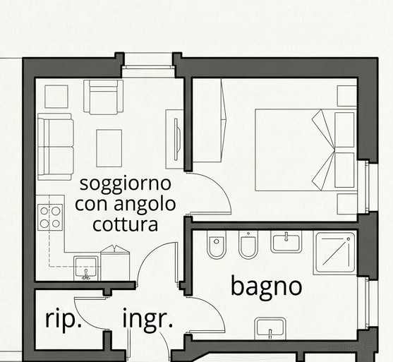 Proponiamo elegante mini appartamento bilocale di circa 40 mq attualmente locato, posizionato a R...