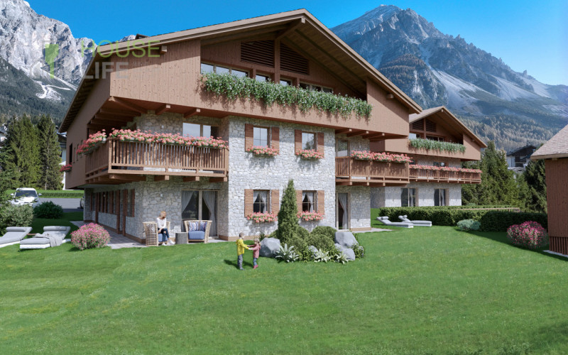 SAN VITO DI CADORE: NUOVO APPARTAMENTO AL PIANO TERRA + INTERRATO, GIARDINO ESCLUSIVO di circa 19...