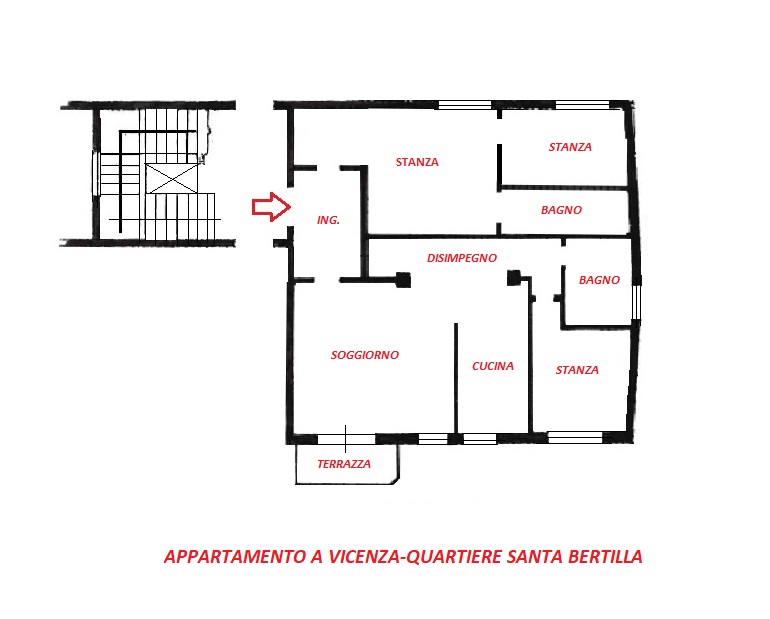 APPARTAMENTO IN VIA LEGIONE ANTONINI N. 150 A SANTA BERTILLA. EURO 135.000. CODICE 4600. PER INFO...
