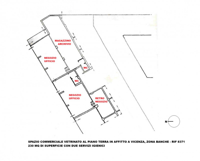 NEGOZIO VETRINATO DI 230 MQ IN ZONA BANCHE A VICENZA - Rif. 8371
Spazio commerciale in affitto al...
