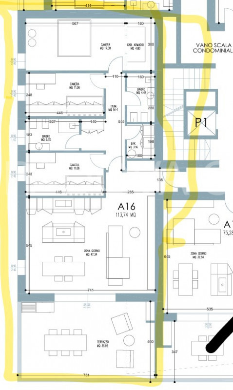 PORTA TRENTO 

soggiorno con angolo cottura con terrazzo di 36 mq  3 camere 2 bagni lavanderia ga...