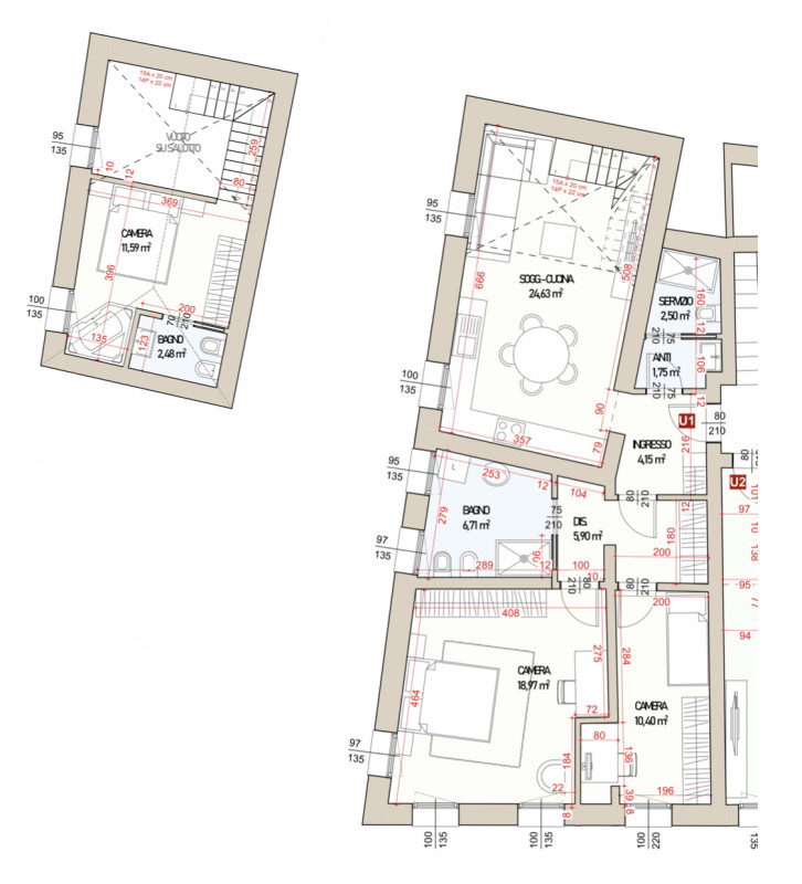 Porton del Luzzo NUOVO duplex con zona giorno al piano e 2 camere con rispettivi 2 bagni. Al pian...