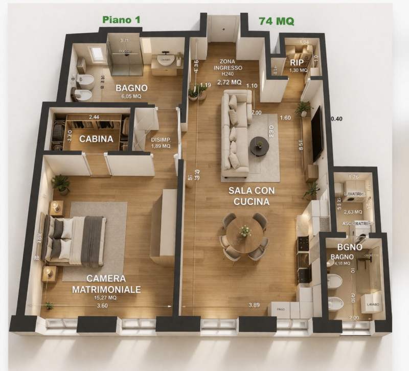 Largo Europa. Appartamento di 74 mq commerciali, da ristrutturare. Si acquista con cambio destina...