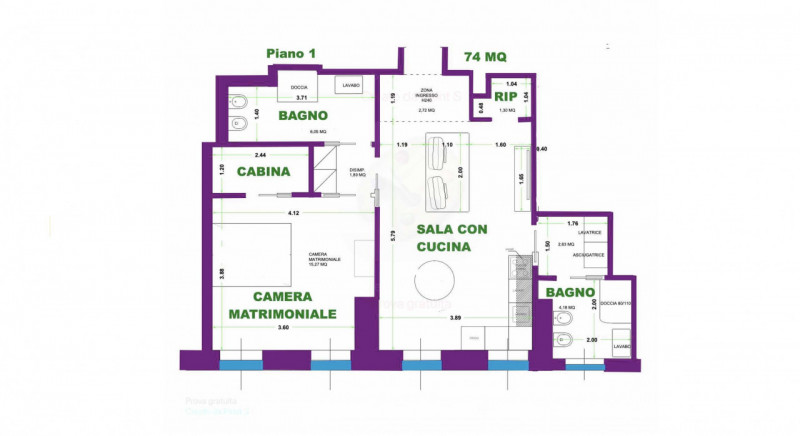 Largo Europa. Appartamento di 74 mq commerciali, da ristrutturare. Si acquista con cambio destina...