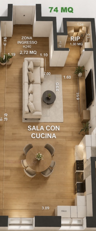 Centro. Appartamento di 74 mq, da ristrutturare.  
Euro 208.000 Largo Europa, posizione ottimale ...