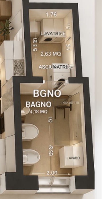 Centro. Appartamento di 74 mq, da ristrutturare.  
Euro 208.000 Largo Europa, posizione ottimale ...