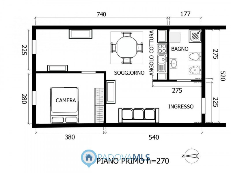 Immobile in esclusiva al Gruppo Padova MLS
ELEGANTE MINI ARREDATO CON POSTO AUTO VIC.ZE PRATO DEL...