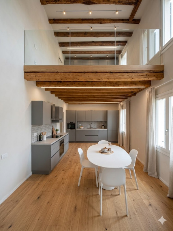 Scopri questo affascinante appartamento duplex situato nel Centro Storico di Vicenza, una delle c...