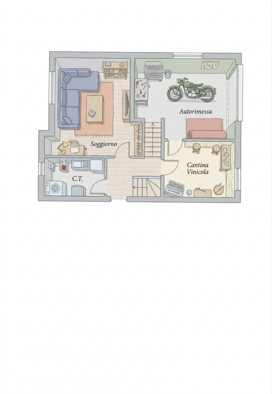 In tranquillo quartiere residenziale, proponiamo porzione di bifamiliare del 1983 di circa 174 mq...