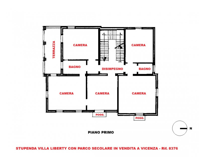 MERAVIGLIOSA VILLA LIBERTY DEL 1914 CON STUPENDO PARCO SECOLARE A VICENZA - Rif. 8376 - Euro 1.49...