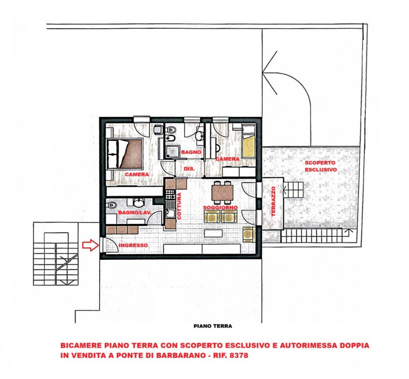 BICAMERE PIANO TERRA CON SCOPERTO ESCLUSIVO E AUTORIMESSA DOPPIA IN VENDITA A PONTE DI BARBARANO ...