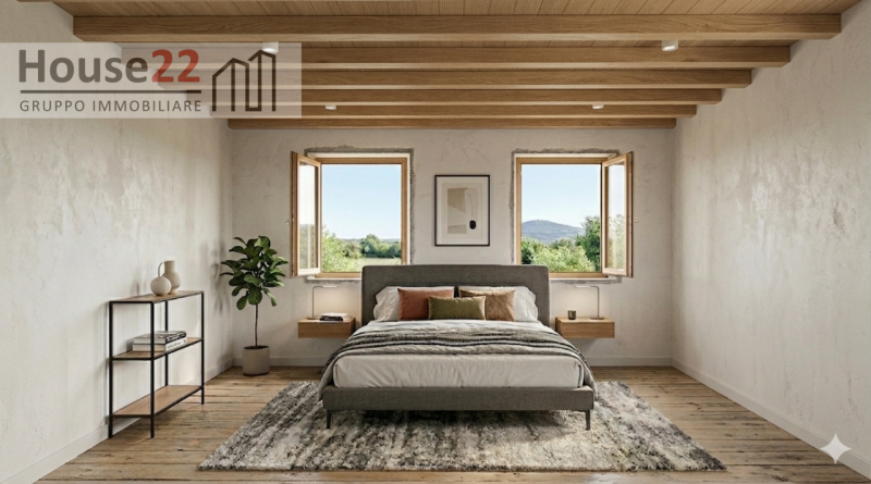 GAMBUGLIANO – VICENZA. In posizione panoramica con vista sui colli vendesi RUSTICO DA RISTRUTTURA...