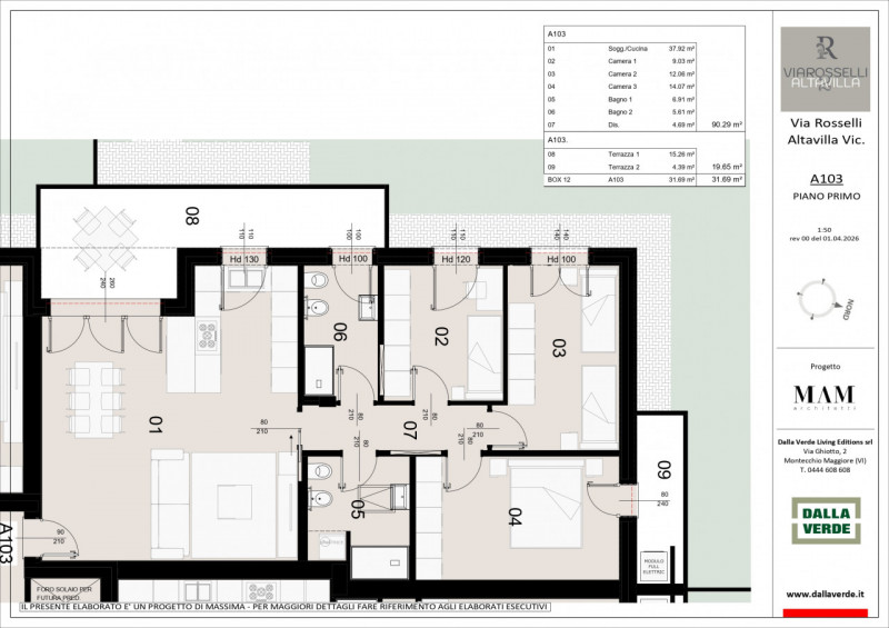 Stai cercando un NUOVO APPARTAMENTO TRICAMERE CON GRANDE TERAZZO ABITABILE E GARAGE DOPPIO IN CLA...