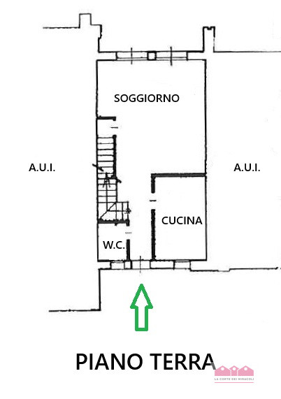 CREAZZO: PORZIONE DI CASA CON GIARDINO SU TRE LIVELLI, INGRESSO, CUCINA, SOGGIORNO, BAGNO OSPITI,...