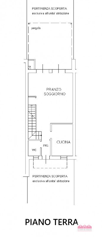 CREAZZO: PORZIONE DI CASA CON GIARDINO SU TRE LIVELLI, INGRESSO, CUCINA, SOGGIORNO, BAGNO OSPITI,...
