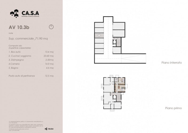 Unità 10B.3 in Residenze Casa si compone da un appartamento tipologia mini con un servizio al pri...