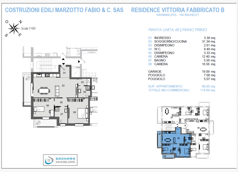 SAONARA: appartamento al piano primo in un moderno complesso residenziale in costruzione composto...