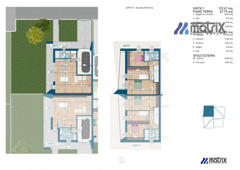 Trifamiliare  €. 370.000 con giardino 200 mq Nuova Costruzione.
A pochi Km dal centro di Ponte di...