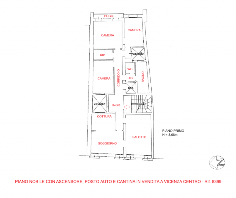 APPARTAMENTO DI PREGIO IN CENTRO A VICENZA, NO ZTL, TRE CAMERE, ASCENSORE, POSTO AUTO E CANTINA -...