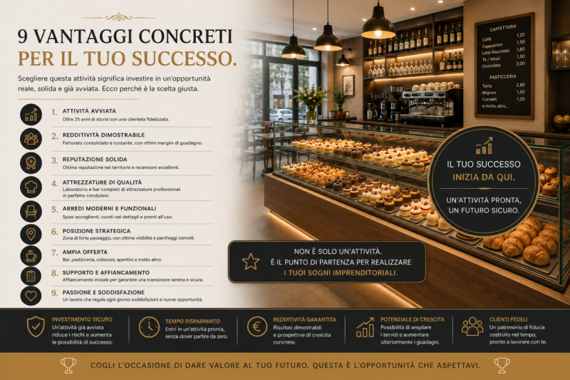 RIF: FR502 PADOVA - MONTA Proponiamo in vendita storica attività di bar-pasticceria con laborator...