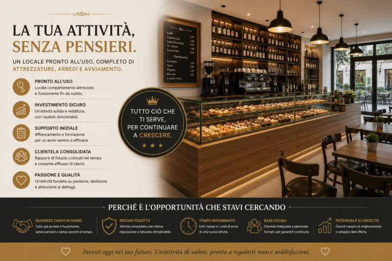 RIF: FR502 PADOVA - MONTA Proponiamo in vendita storica attività di bar-pasticceria con laborator...
