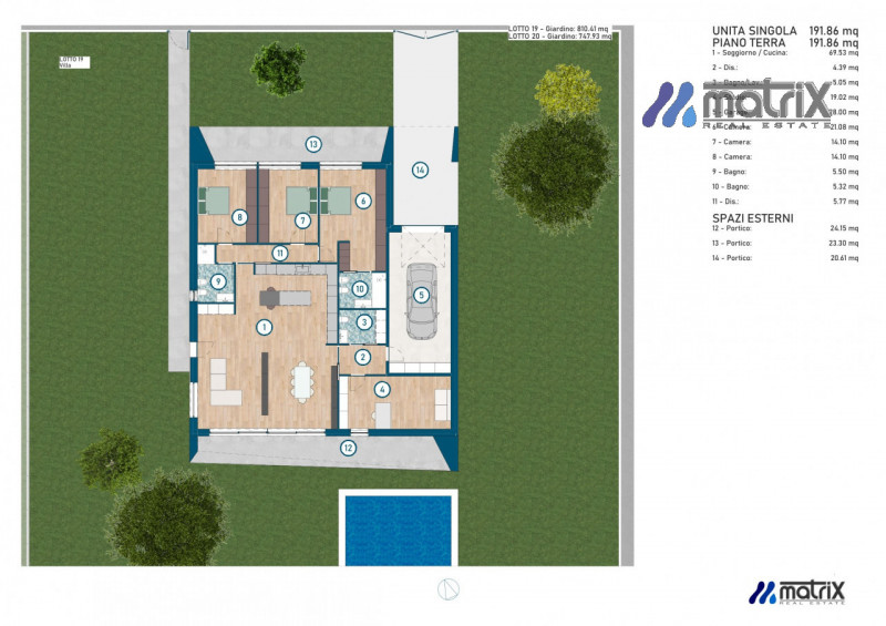 Villa a Noventa Padovana su un livello  con giardino 810 mq. €. 950.000  Nuova costruzione A4


"...