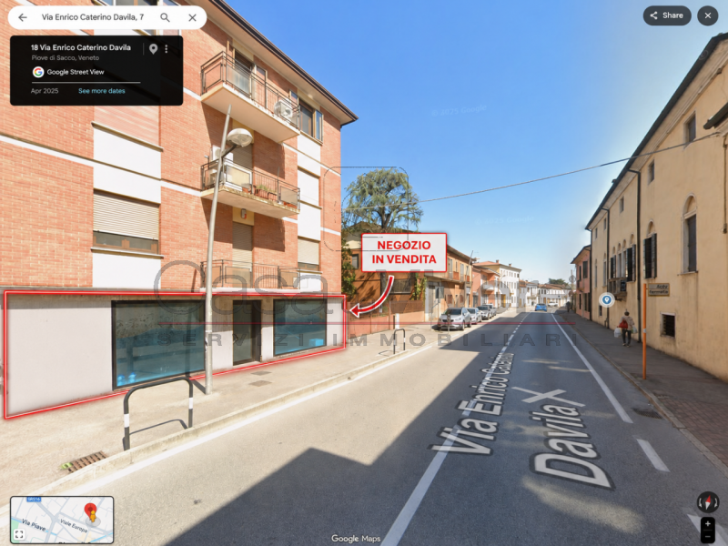 A Piove di Sacco, in Via Enrico Caterino Davila, proponiamo in vendita un negozio C/1 al piano te...