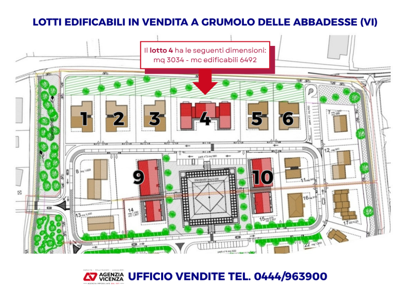 LOTTO EDIFICABILE CON POSSIBILITA' DI REALIZZARE MODERNA PALAZZINA DI APPARTAMENTI A GRUMOLO DELL...