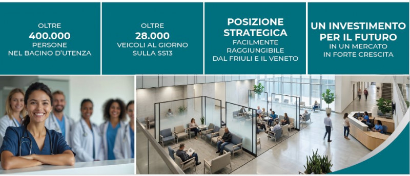 PORDENONE: VENDESI struttura di recente costruzione di 13.600 mq pronta ad accogliere cliniche pr...