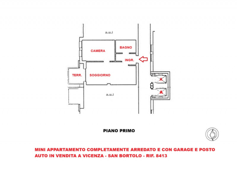 VICENZA, QUARTIERE SAN BORTOLO: VENDESI MINI CON TERRAZZO, GARAGE E POSTO AUTO - COMPLETAMENTE AR...